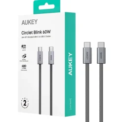 Kabel USB-C-USB-C Aukey CB-DCC062, 60 W, 1,8 m