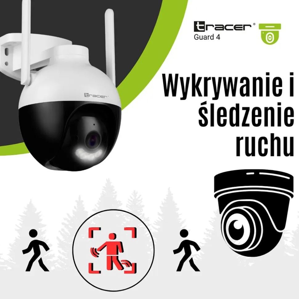 Kamera IP do monitoringu zewnętrznego Tracer Guard 4, QHD, Wi-Fi