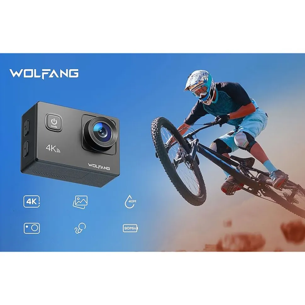 Kamera sportowa Wolfang GA100, 4K, Wi-Fi