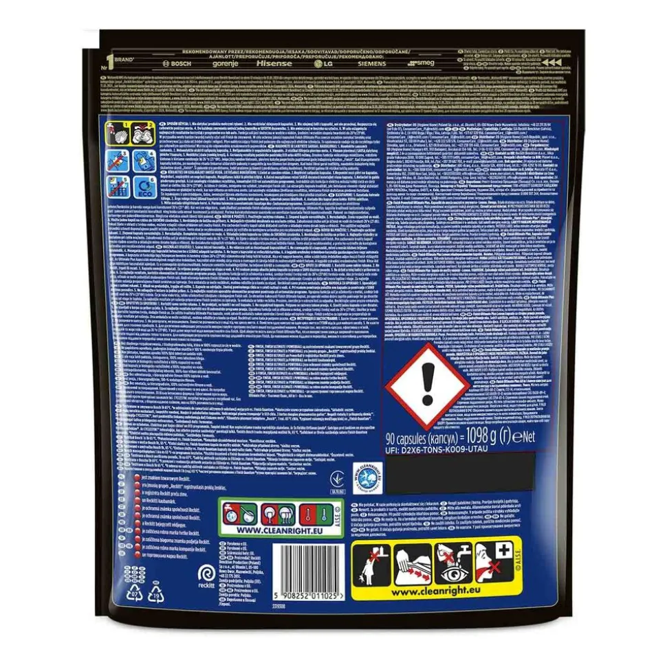Kapsułki do zmywarki Finish Ultimate Plus Lemon, 90 sztuk