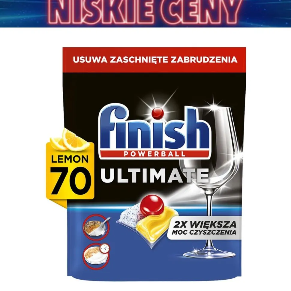Kapsułki do zmywarki Finish Ultimate Lemon, 70 sztuk