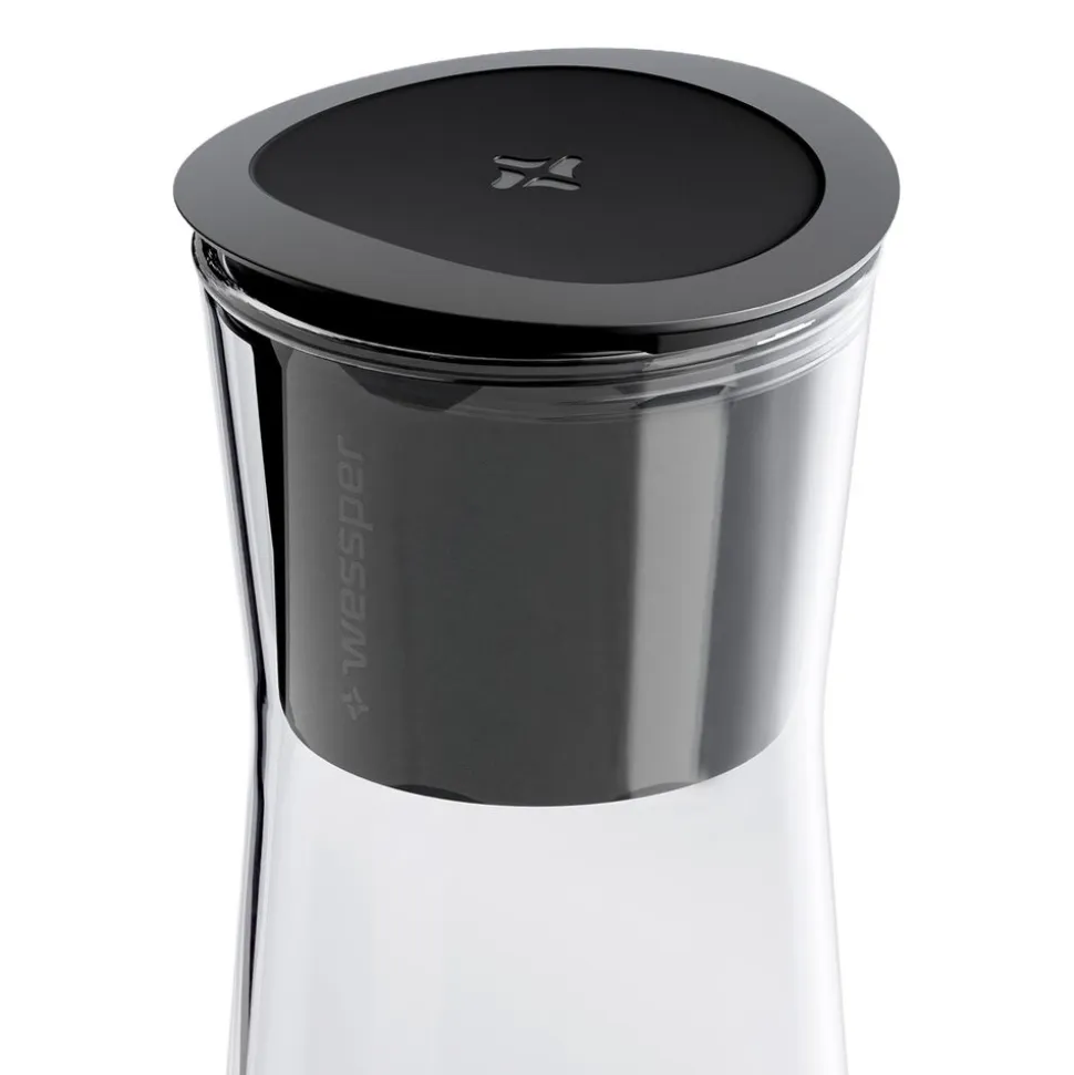 Karafka filtrująca szklana Wessper K1 Borosilicate Actitex™, czarna