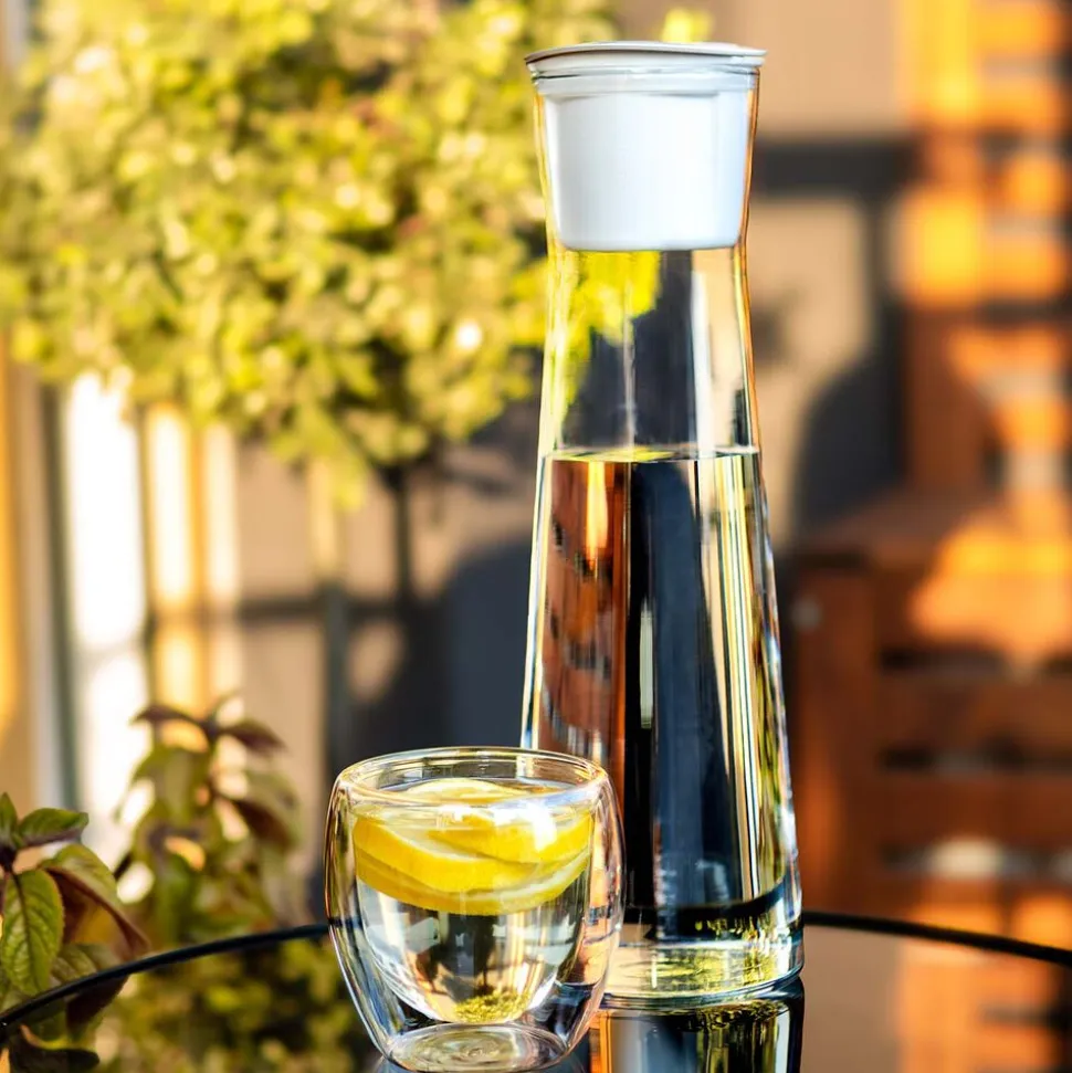 Karafka filtrująca szklana Wessper K1 Borosilicate Actitex™, biała