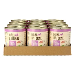 Karma dla psa Maxi Natural, cielęcina i królik z zielonym groszkiem, mokra, 12 x 800 g