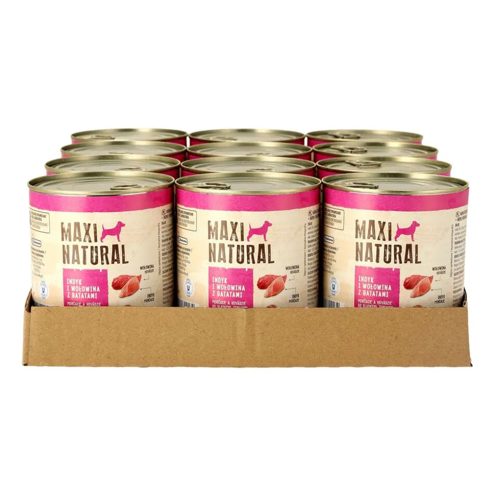 Karma dla psa Maxi Natural, indyk i wołowina z batatami, mokra, 12 x 800 g