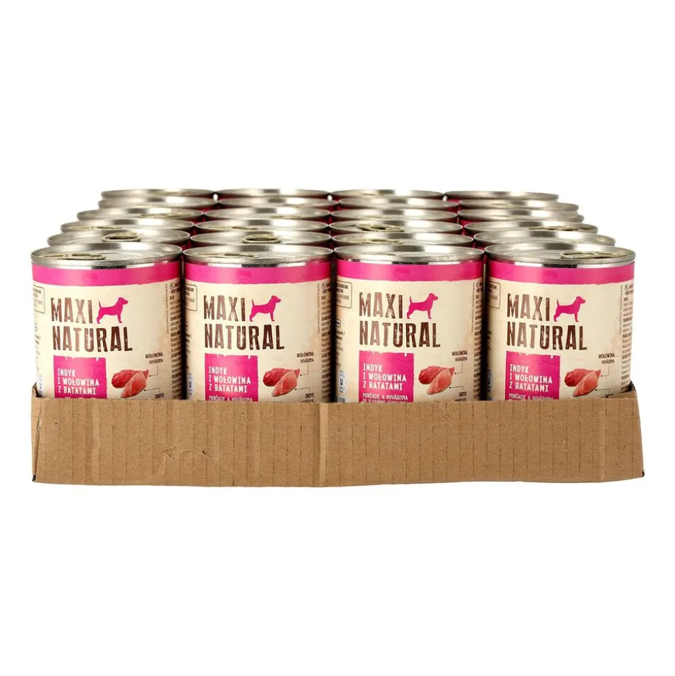 Karma dla psa Maxi Natural, indyk i wołowina z batatami, mokra, 24 x 400 g