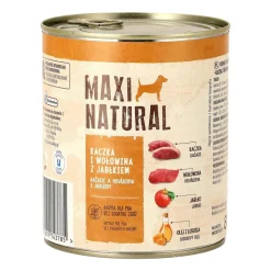 Karma dla psa Maxi Natural, kaczka i wołowina z jabłkiem, mokra, 12 x 800 g