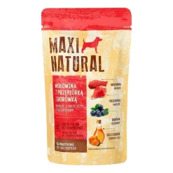Karma dla psa Maxi Natural Małe Rasy, wołowina i przepiórka, mokra, 10 x 150 g