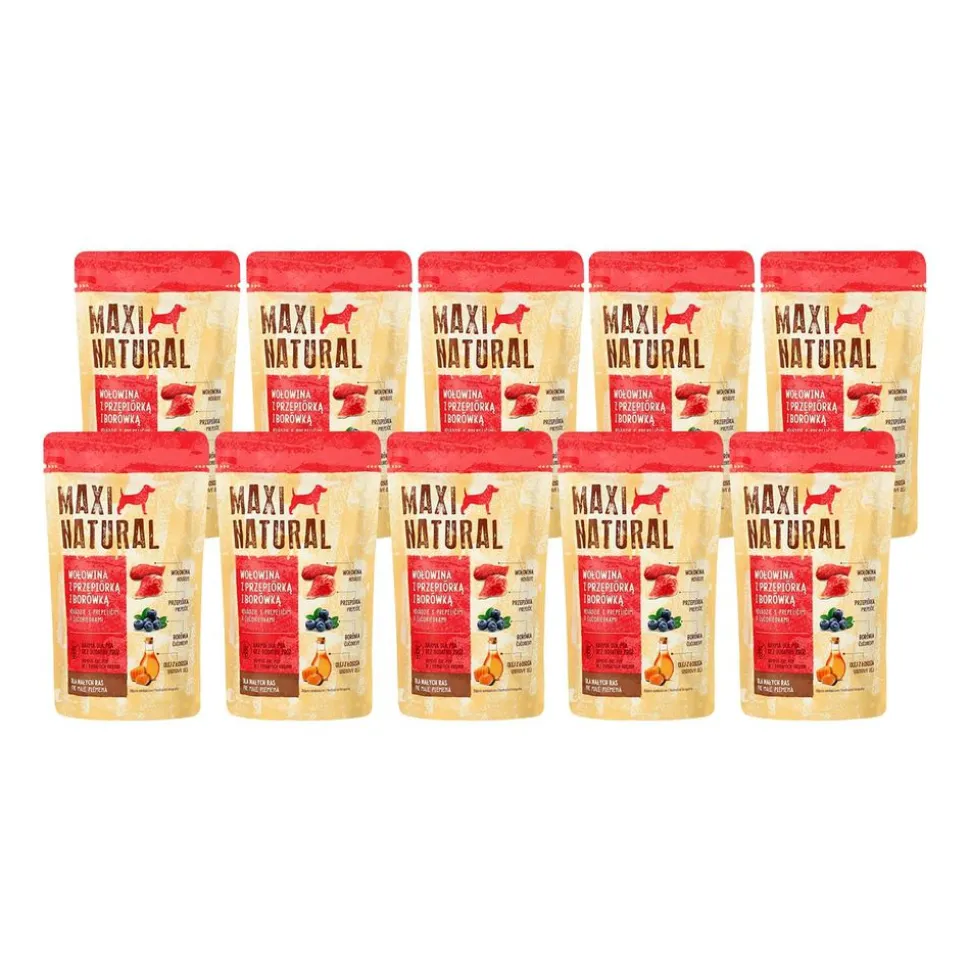 Karma dla psa Maxi Natural Małe Rasy, wołowina i przepiórka, mokra, 10 x 150 g