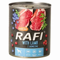 Karma dla psa Rafi, z jagnięciną, borówką i żurawiną, mokra, 12 x 800 g