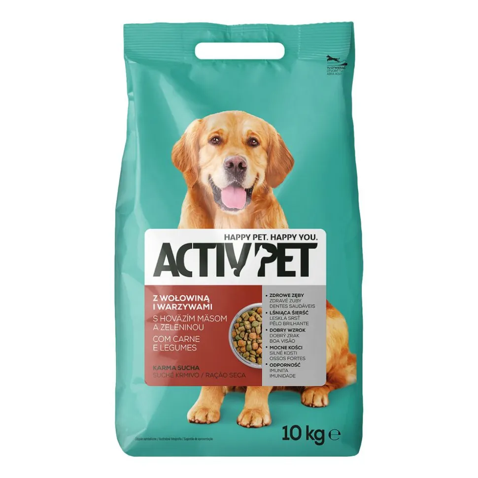 Karma dla psów Activ Pet, sucha, wołowina i warzywa, 10 kg