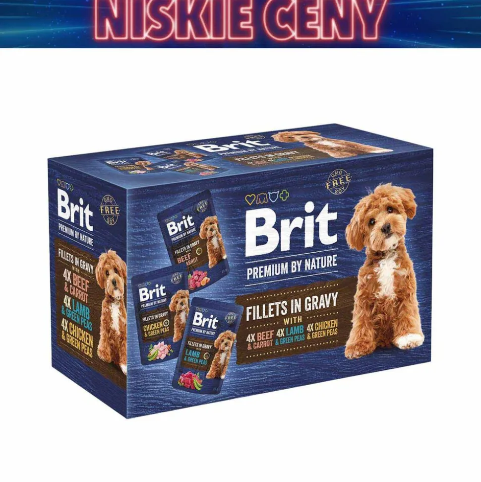 Karma dla psów Brit Premium By Nature Fillets in Gravy, mokra, miks smaków, 12 x 85 g