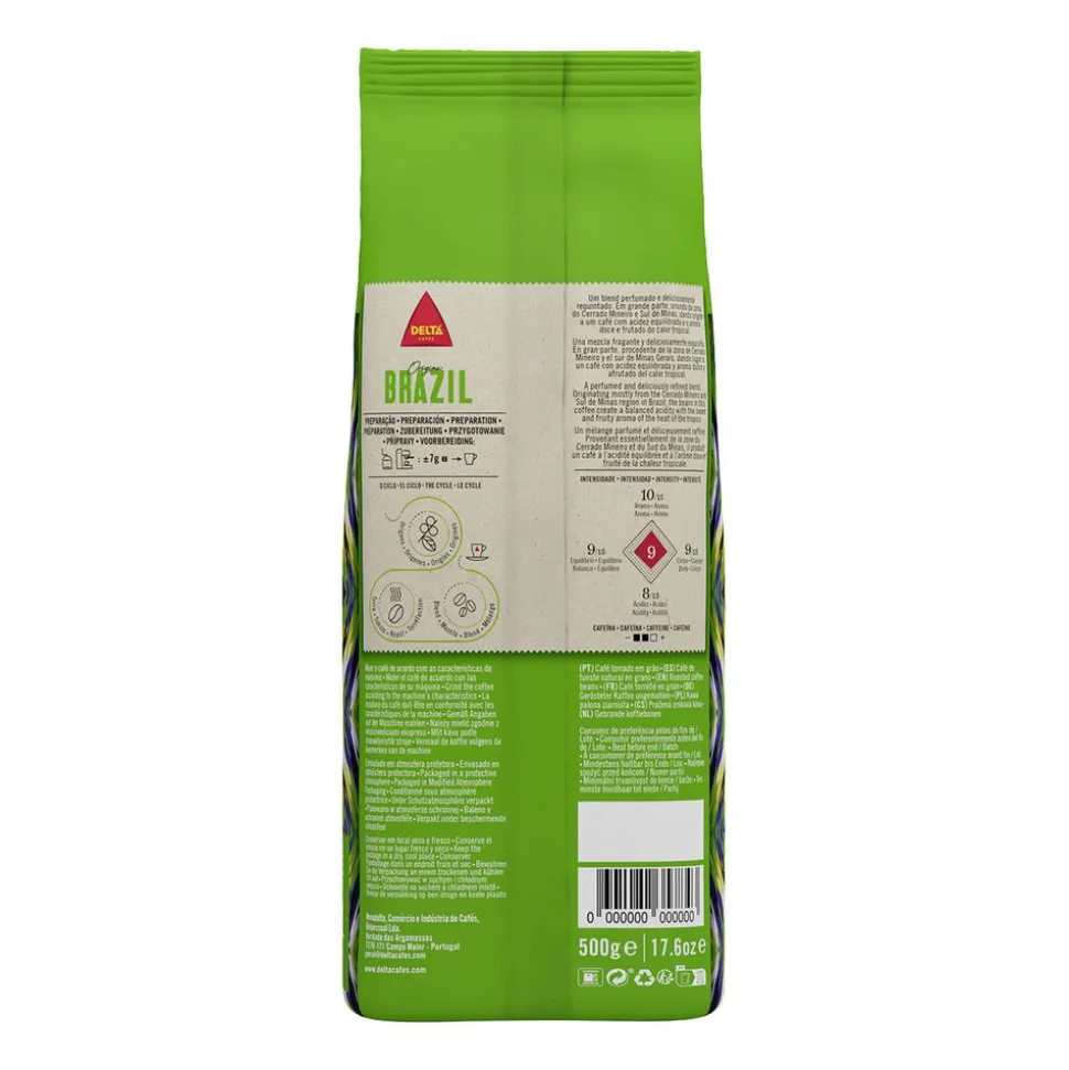 Kawa ziarnista Delta Brazil, 500 g, intensywność 9