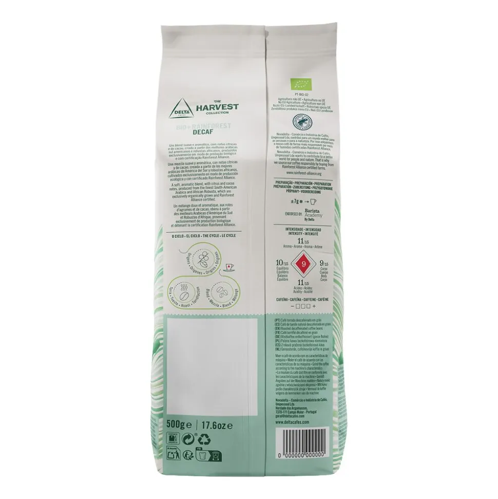 Kawa ziarnista Delta Harvest Decaf, 500 g, bezkofeinowa
