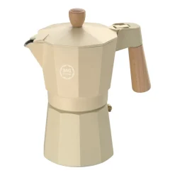 Kawiarka aluminiowa MG Home Lungo, na 6 filiżanek, kremowa