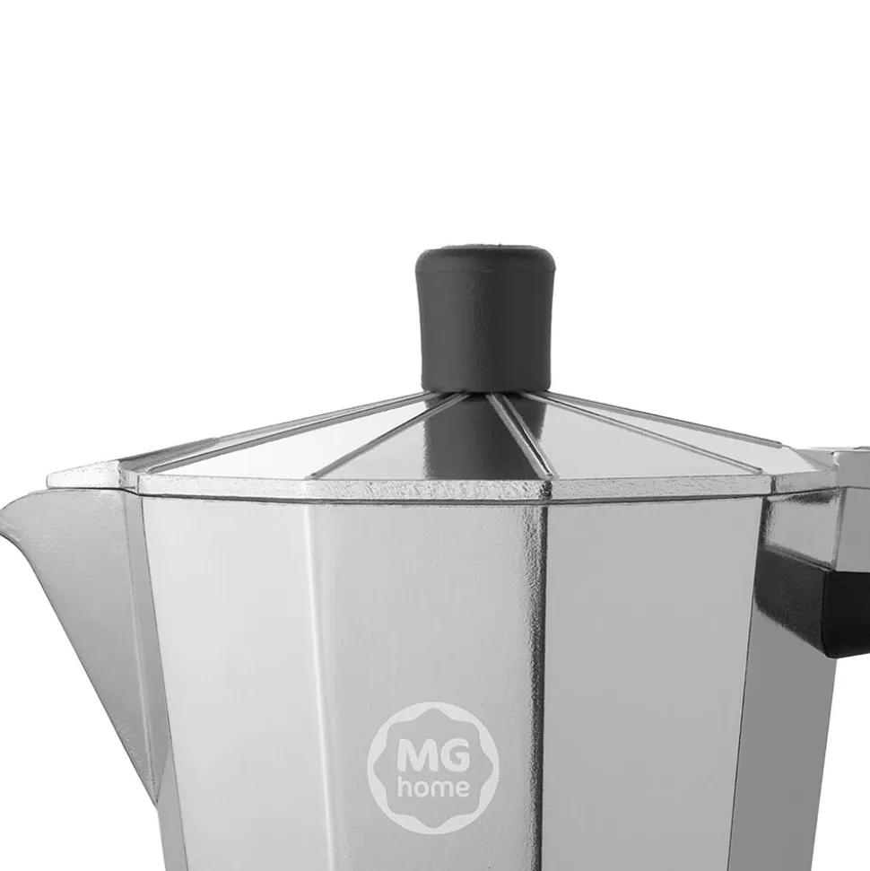 Kawiarka aluminiowa MG Home Moka, na 6 filiżanek, srebrna