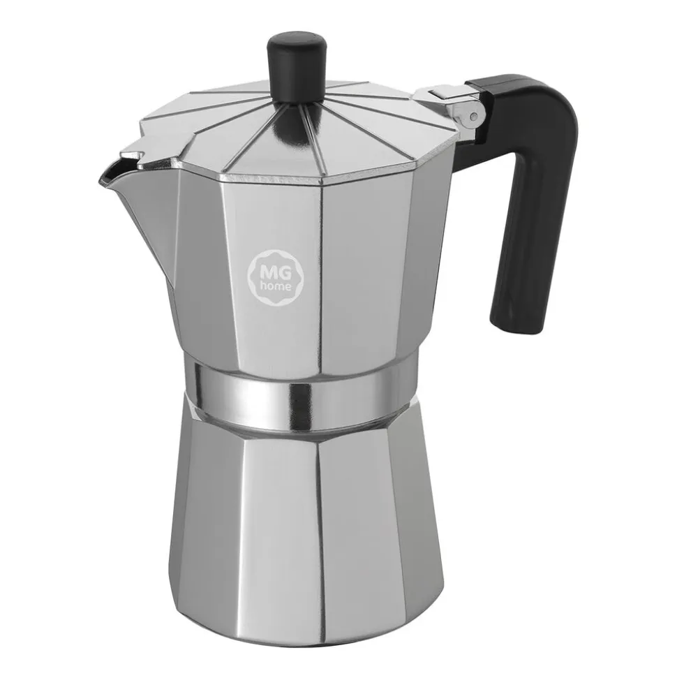 Kawiarka aluminiowa MG Home Moka, na 6 filiżanek, srebrna