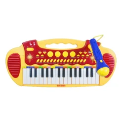 Keyboard elektroniczny Bontempi, z mikrofonem i stołkiem, żółty