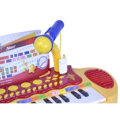 Keyboard elektroniczny Bontempi, z mikrofonem i stołkiem, żółty
