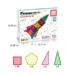 Klocki magnetyczne Picasso Rakieta, 32 elementy