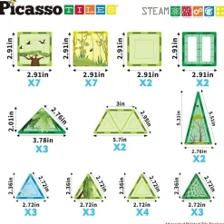 Klocki magnetyczne Picasso Safari, 38 elementów, z 8 zwierzątkami