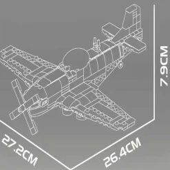 Klocki Mould King 24068 P-51D Mustang, 396 elementów