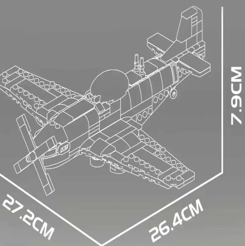 Klocki Mould King 24068 P-51D Mustang, 396 elementów