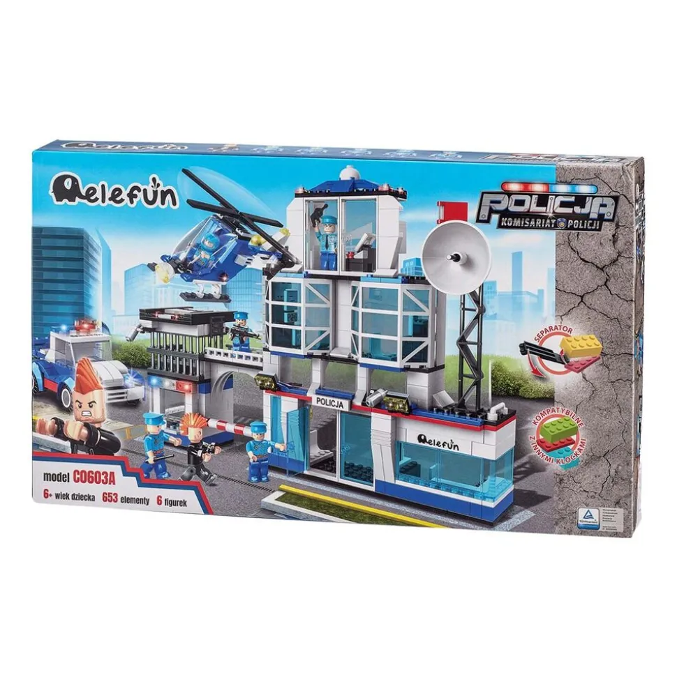 Klocki posterunek 653 elementy, 5 figurek