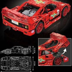 Klocki Samochód wyścigowy F40 Mould King, model 13095, 2688 elementów