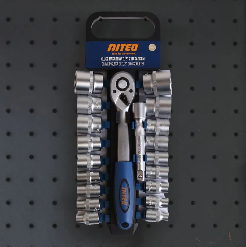 Klucz nasadowy 1/2” Niteo, z nasadkami
