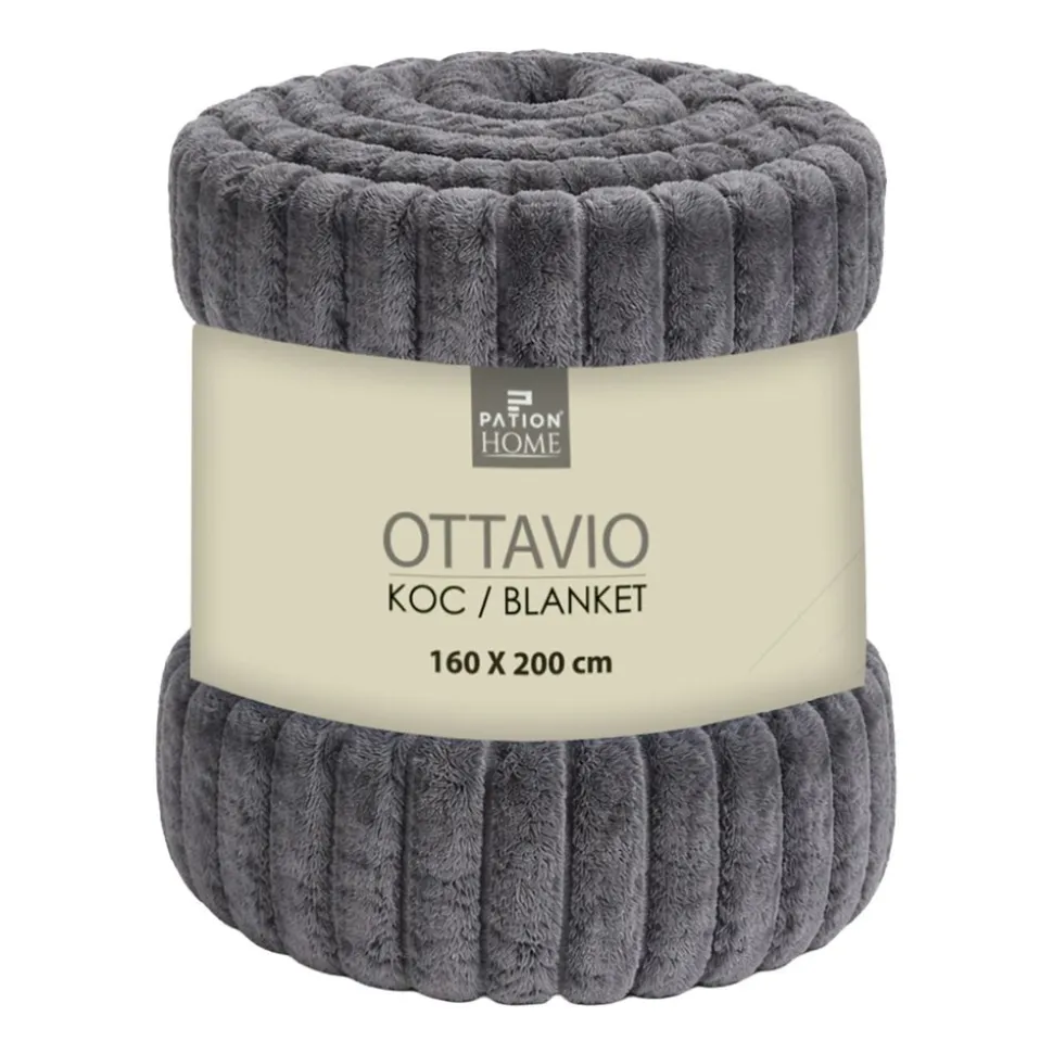 Koc 220 x 200 cm Pation Home Ottavio, 300 gsm, grafitowy