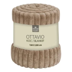 Koc 220 x 200 cm Pation Home Ottavio, 300 gsm, ciemnobeżowy