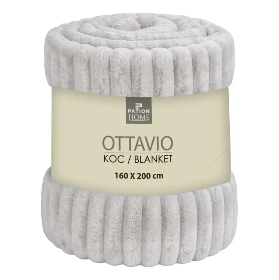 Koc 220 x 200 cm Pation Home Ottavio, 300 gsm, jasnoszary