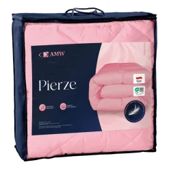 Kołdra Pierze 220 x 200 cm AMW, kacze pierze i puch, różowa