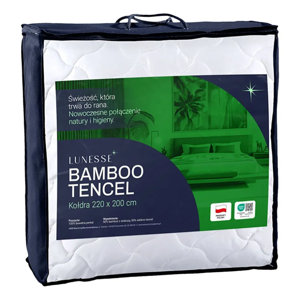 Kołdra 160 x 200 cm Lunesse Bamboo Tencel, biała