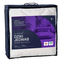 Kołdra 160 x 200 cm Lunesse Dziki Jedwab, biała
