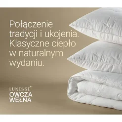 Kołdra 220 x 200 cm Lunesse Owcza Wełna, biała