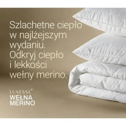 Kołdra 160 x 200 cm Lunesse Wełna Merino, biała