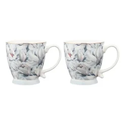 Komplet 2 filiżanek na stopce Altom Design, 420 ml, magnolia błękit