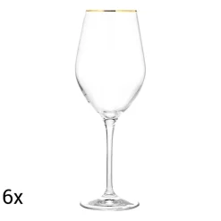 Komplet 6 kieliszków Krosno Splendour Gold, do wina, 460 ml