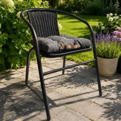 Komplet 4 poduszek ogrodowych na krzesło Sun Garden Bodo, antracytowe