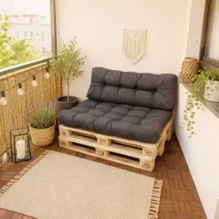 Komplet 2 poduszek ogrodowych na paletę Sun Garden, antracytowe