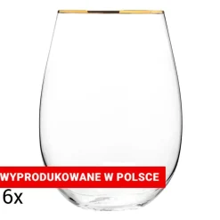 Komplet 6 szklanek Krosno Harmony Gold, do wina, 550 ml