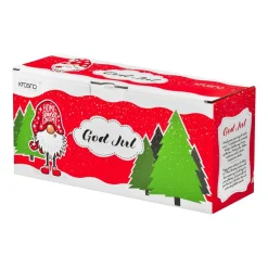 Komplet 3 szklanek świątecznych Krosno God Jul, skrzaty, 500 ml
