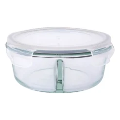 Komplet 2 szklanych pojemników Altom Design, 950 ml, 2 komory, okrągłe