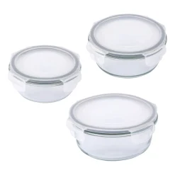 Komplet 3 szklanych pojemników Altom Design, okrągłe, 400 ml, 600 ml, 950 ml
