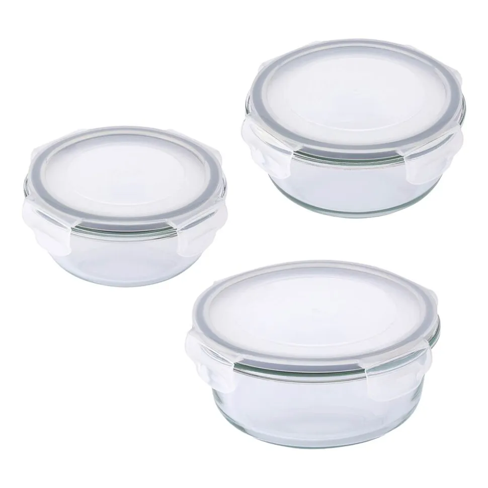 Komplet 3 szklanych pojemników Altom Design, okrągłe, 400 ml, 600 ml, 950 ml