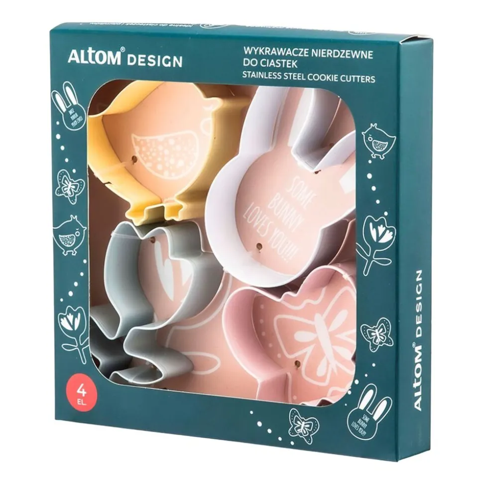 Komplet 4 wykrawaczy do ciasta Altom Design, motyw wielkanocny
