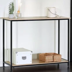 Konsola loft 106 x 35 x 81 cm OTE, 2 półki, melamina