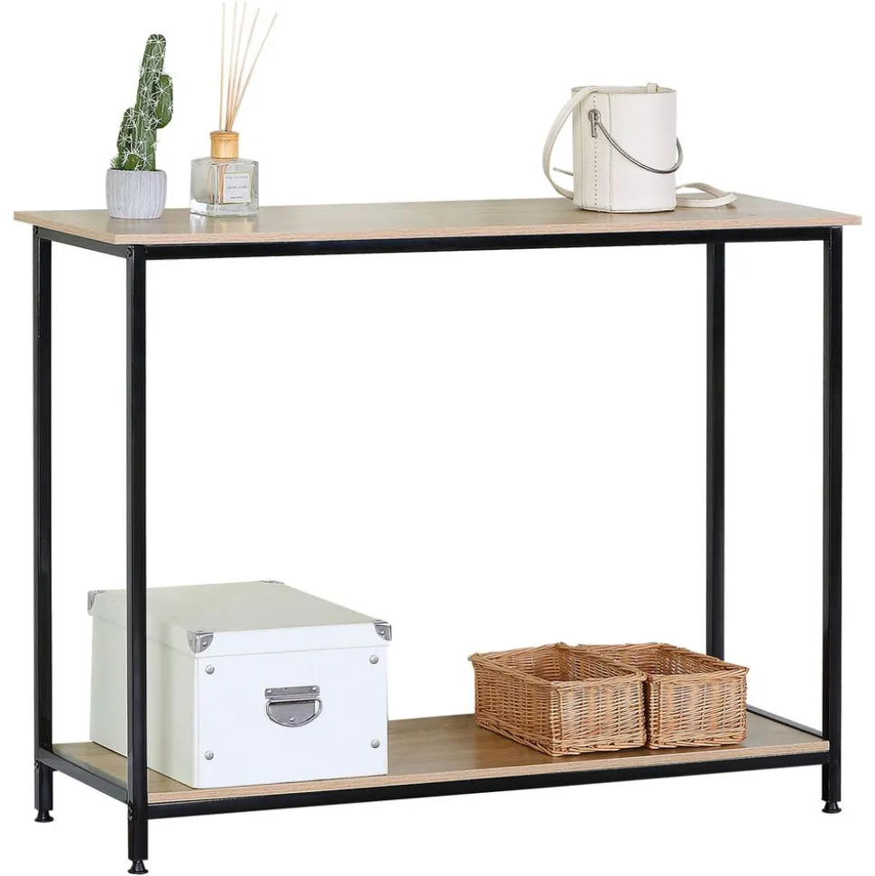 Konsola loft 106 x 35 x 81 cm OTE, 2 półki, melamina